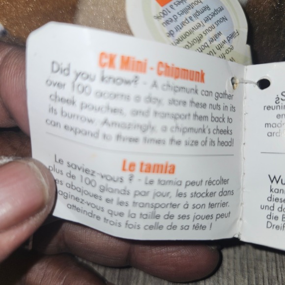 Wild Republic CK Mini Chipmunk Plush Stuffed Animal Toy with Tags - Picture 6 of 7